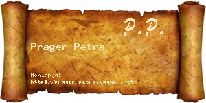 Prager Petra névjegykártya